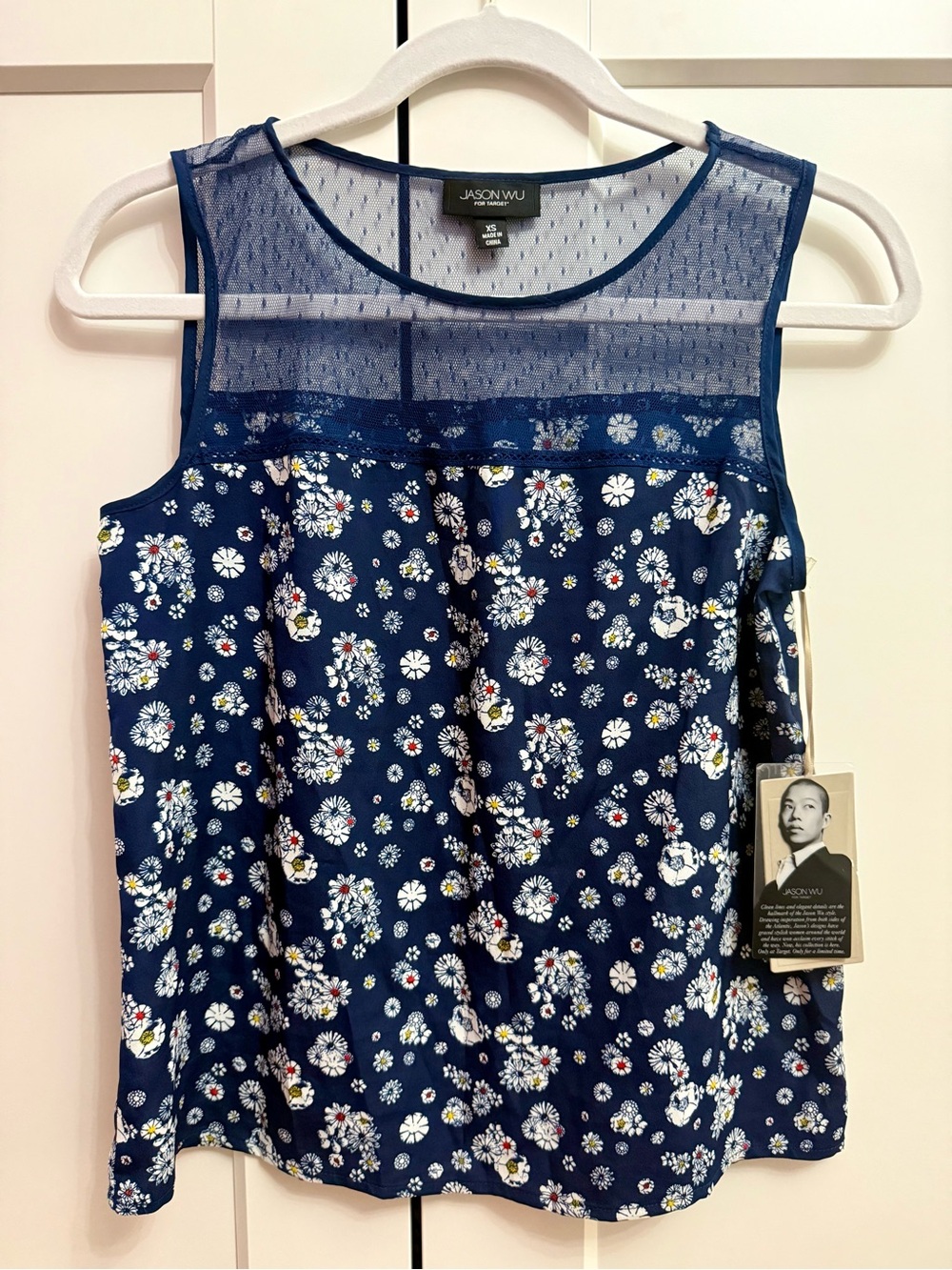 Jason Wu Target navy and floral blouse top